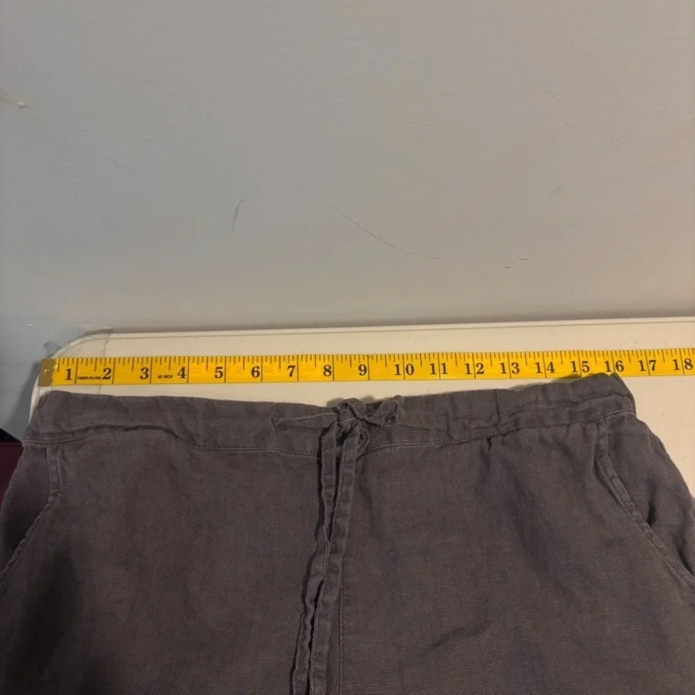 IXIMO Womens Grey 100% Linen Straight Leg Pull on Pants SZ Large Granola‎ Hippie